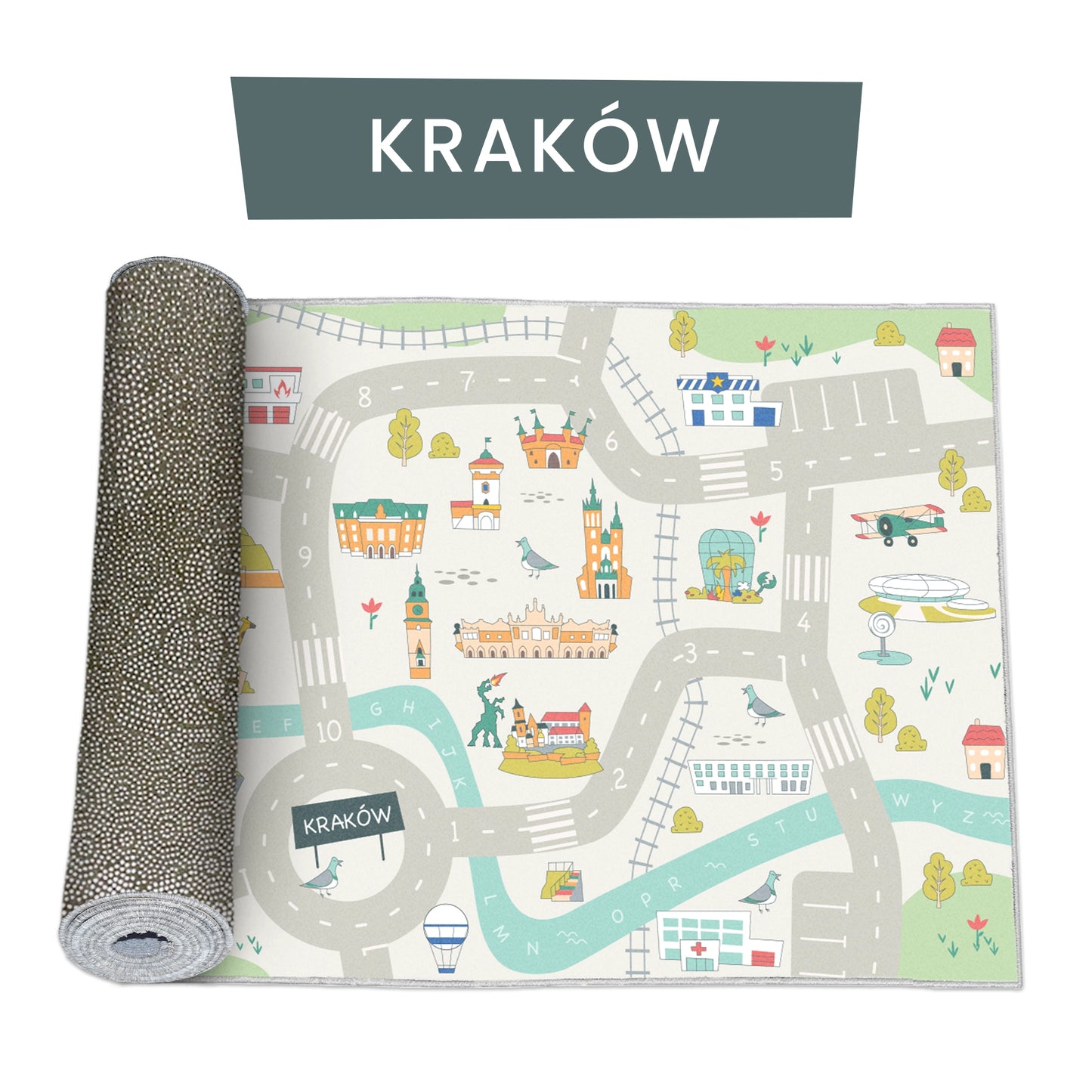 Dywan Edukacyjny Z Bajkową Mapą Krakowa