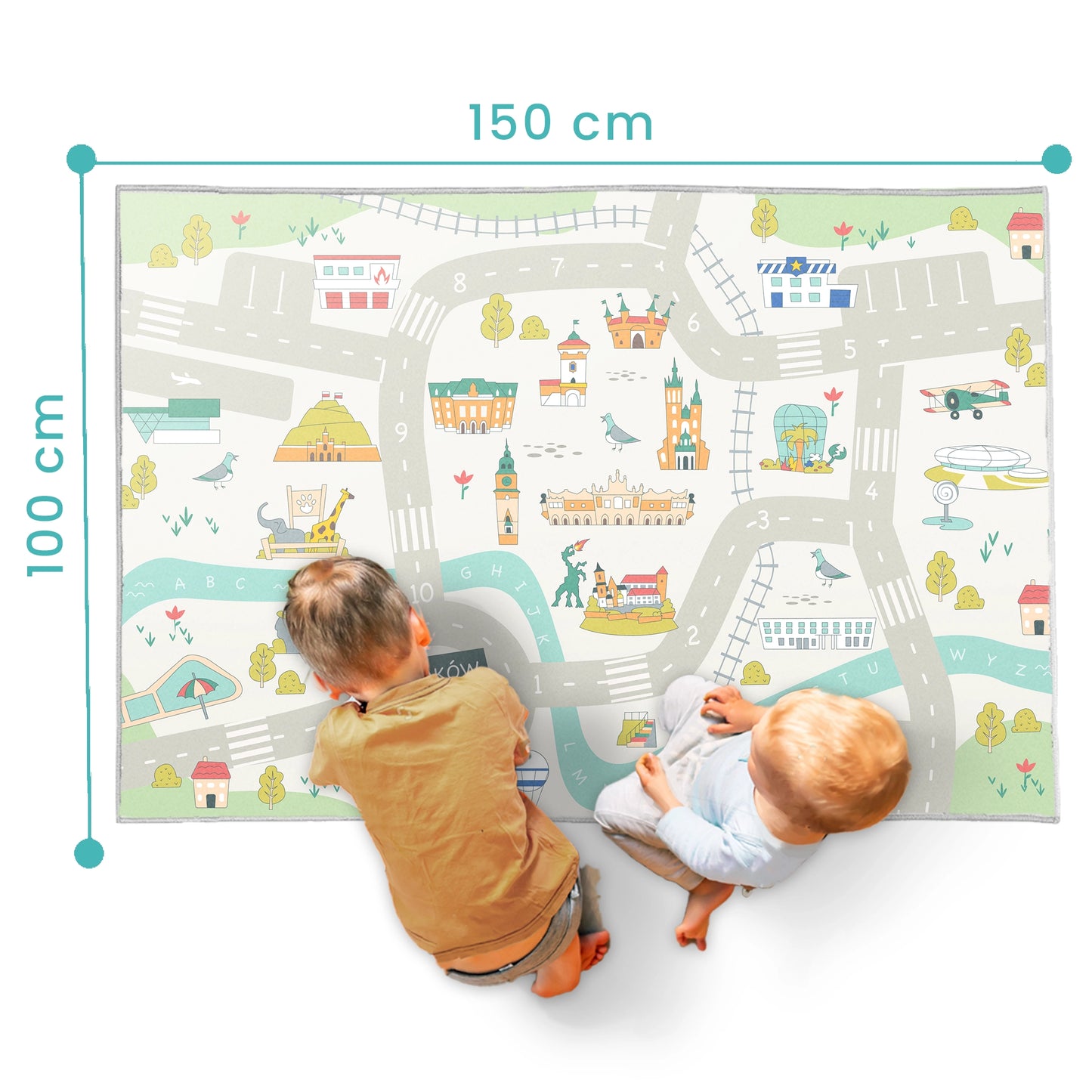 Dywan Edukacyjny Z Bajkową Mapą Krakowa