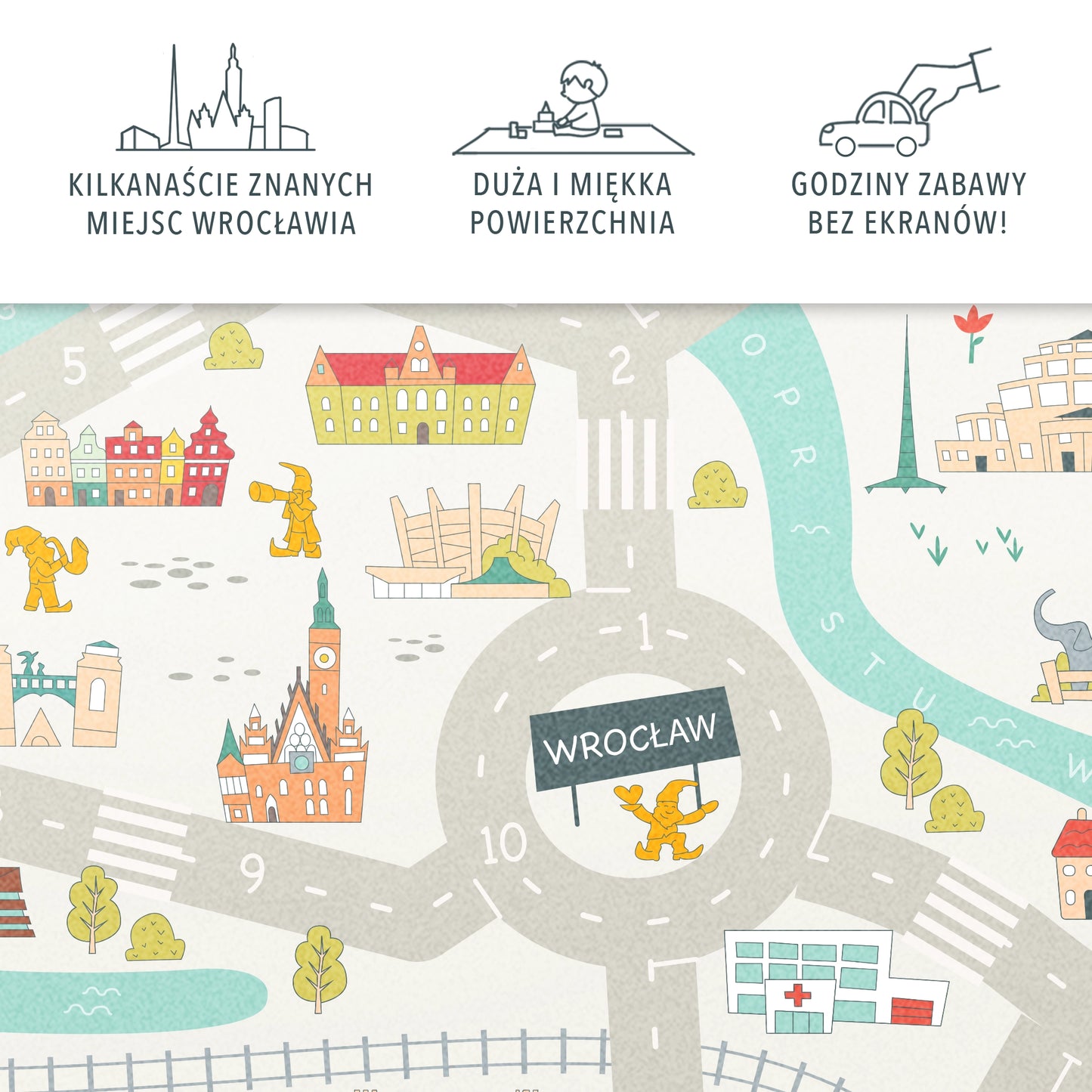Dywan Edukacyjny Z Bajkową Mapą Wrocławia